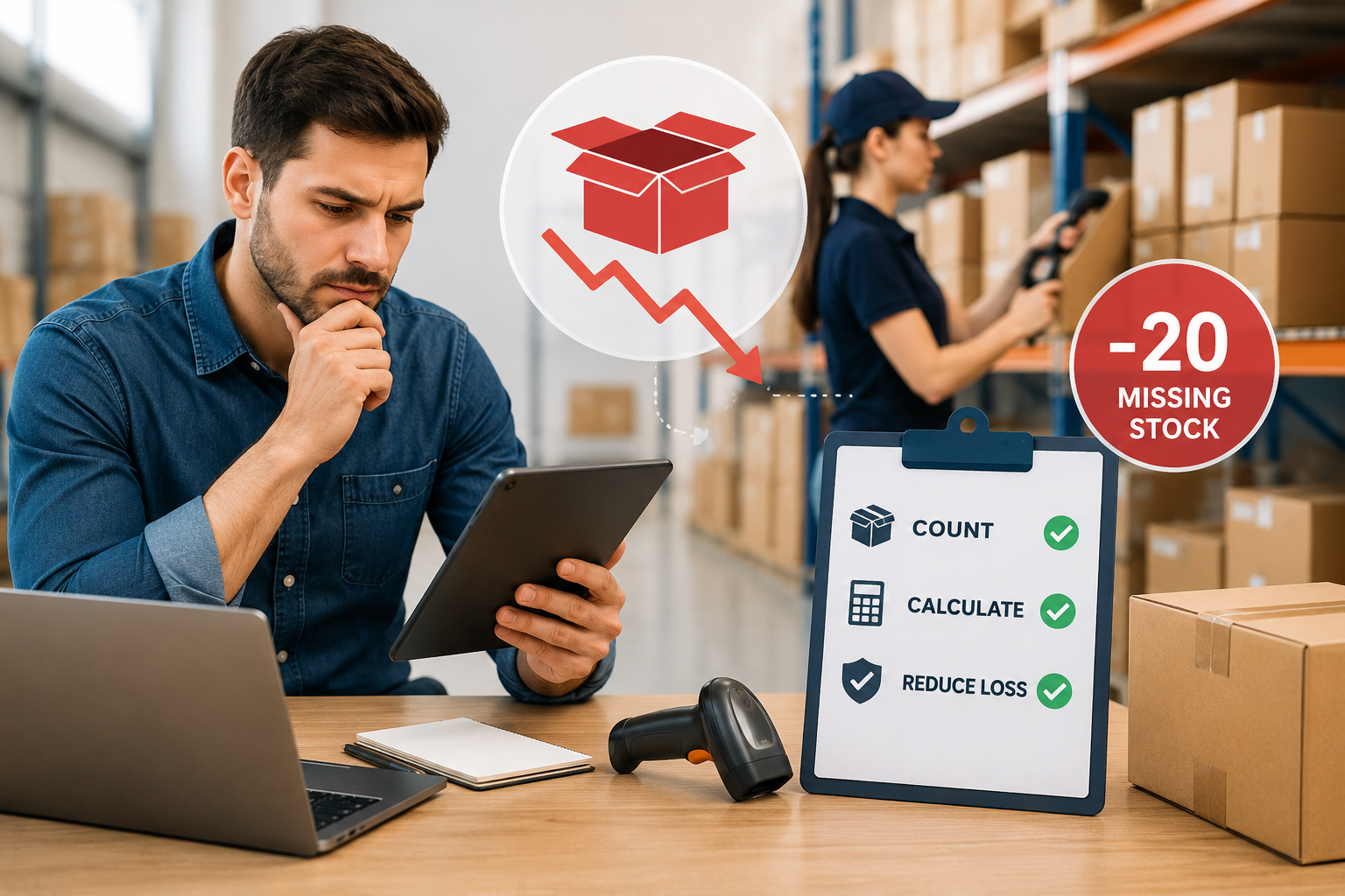Inventory shrinkage calculation showing stock loss and ecommerce inventory discrepancies