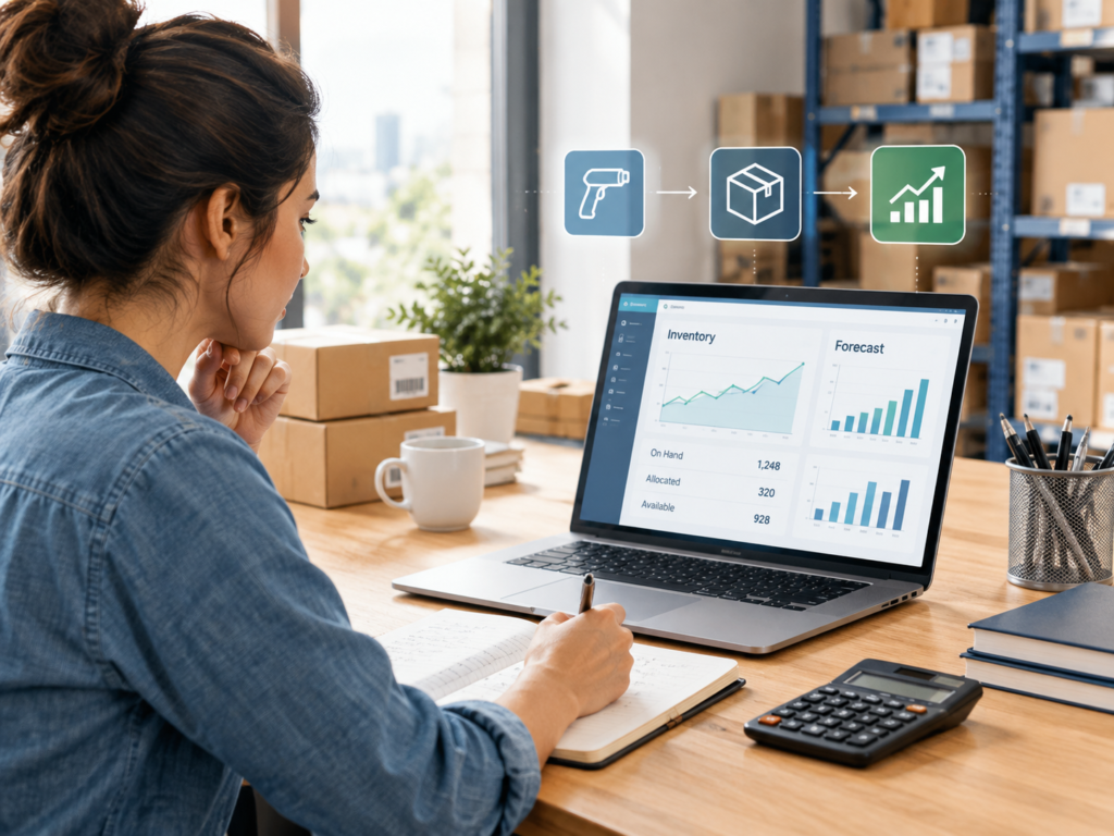 Perpetual inventory method showing real-time inventory tracking and financial forecasting for a growing business.