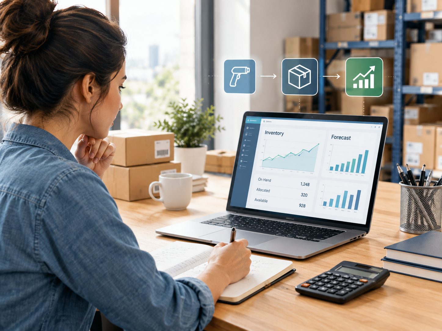 Perpetual inventory method showing real-time inventory tracking and financial forecasting for a growing business.