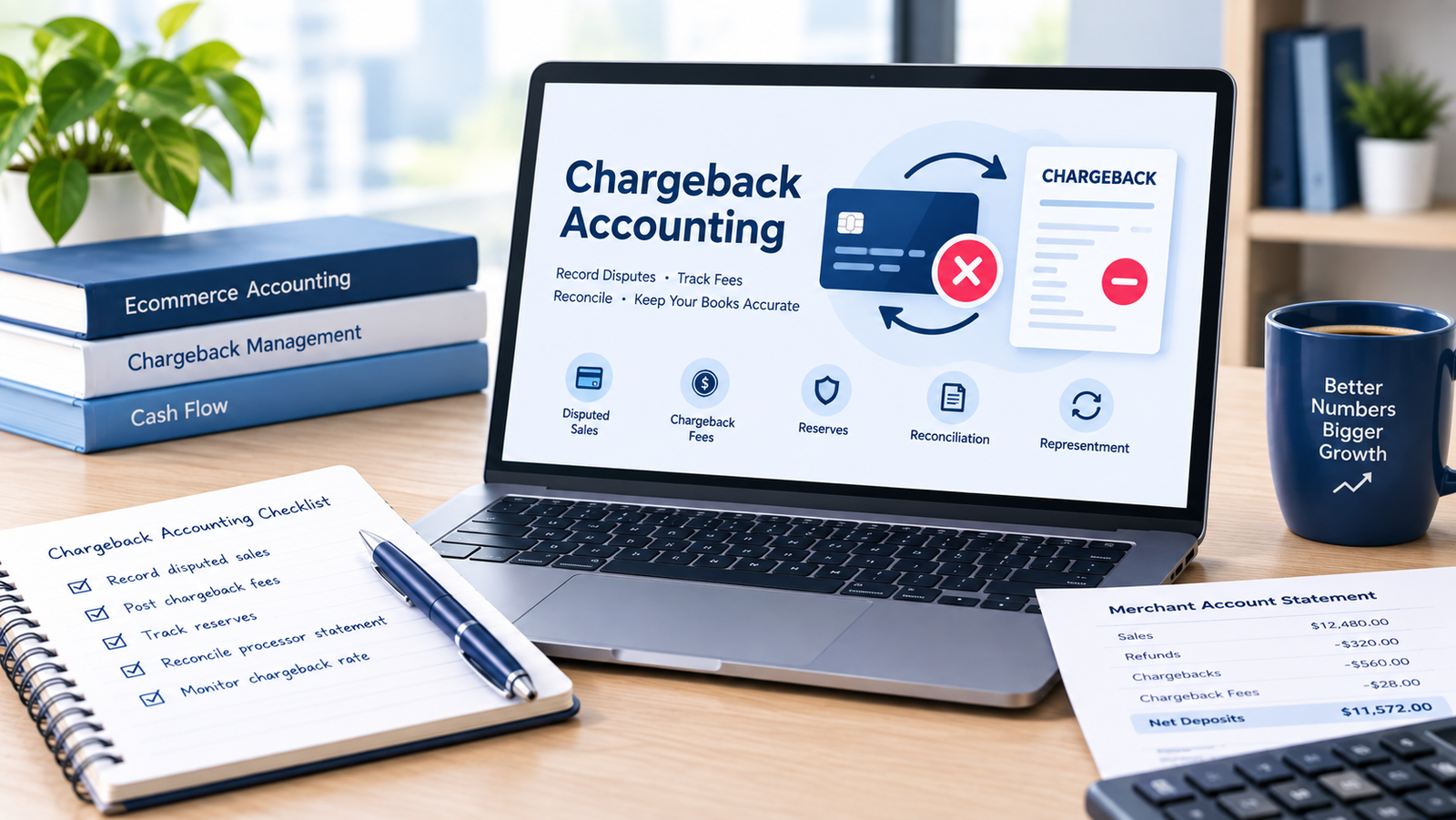 Chargeback accounting for ecommerce disputes, fees, and reversals